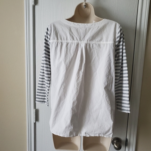 J. Crew Striped 3/4 Sleeve Top - Picture 2 of 5